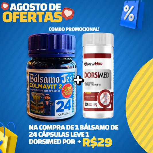 Combo Promocional - Bálsamo Je's 24 Cápsulas + DorsiMed 30 Cápsulas